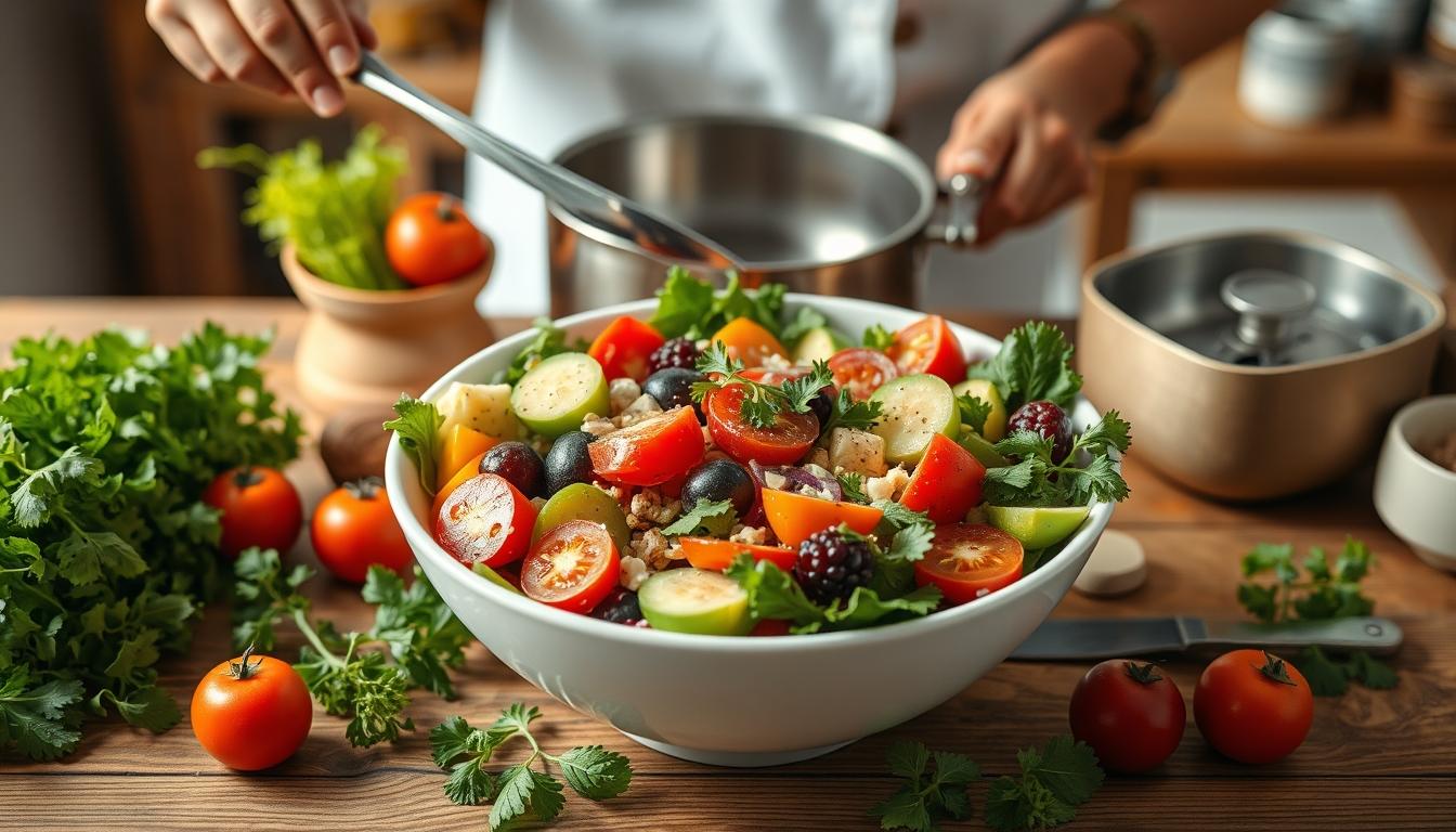 Home cook preparing ingredients in the kitchen